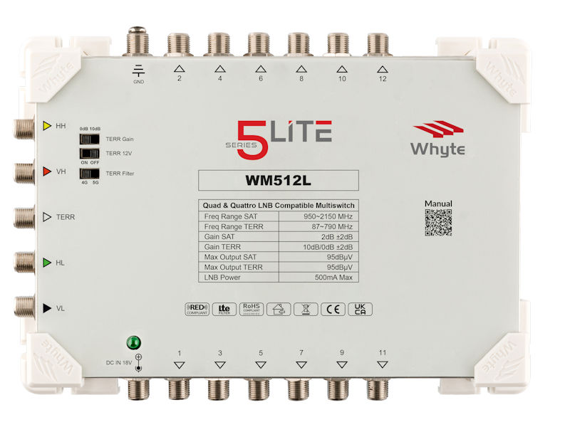 Whyte 5 Lite WM512L 5 wire 12 way Multiiswitch inc PSU
