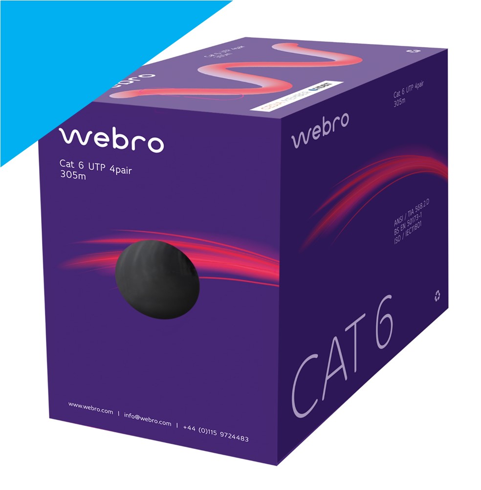 WEBRO CAT6 HDBaseT LSNH *BLUE* (305M) 4 Pair U/UTP, CPR Class ECA
