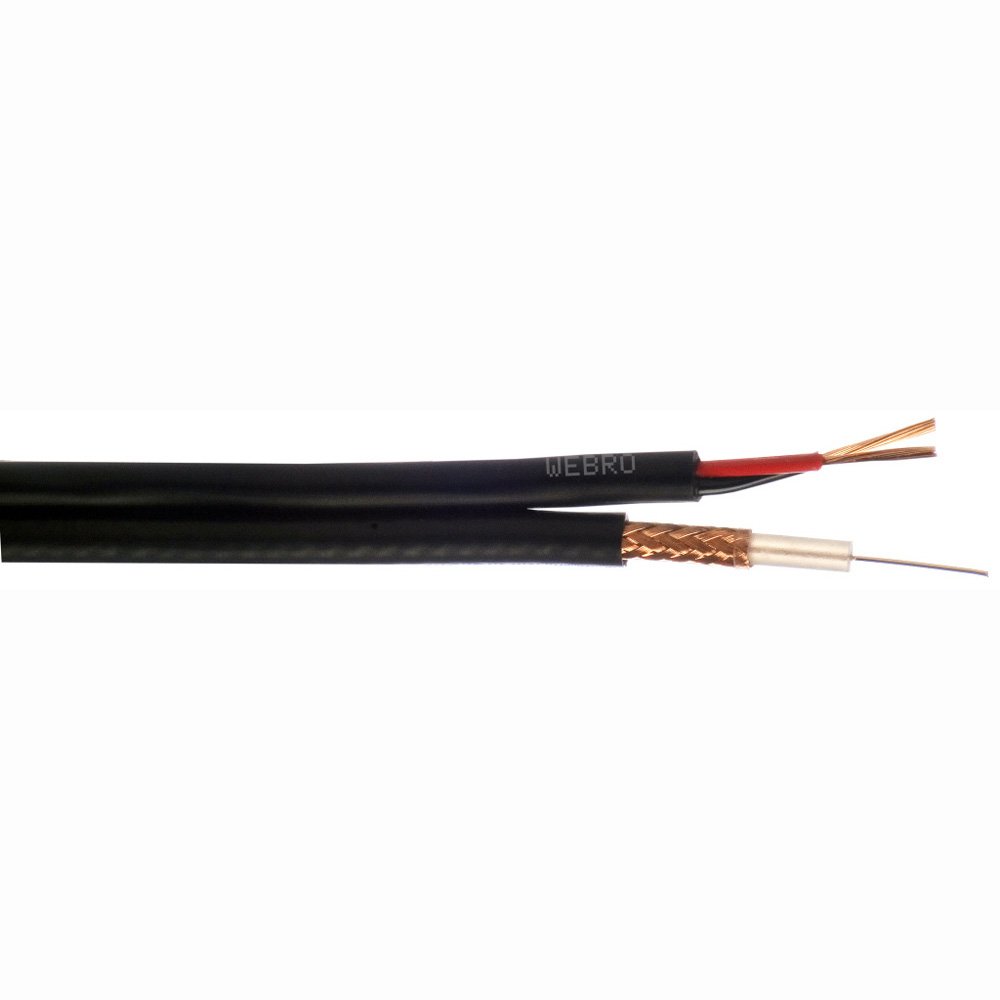 WEBRO RG59+12V POWER COAX *BLACK* (100M) 75 Ohm, CPR Class ECA