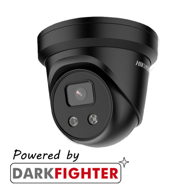 HikVision 4MP AcuSense DarkFighter Network Turret with Mic *BLACK*