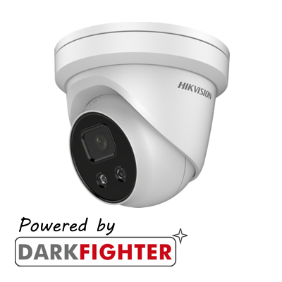 HikVision 4MP AcuSense DarkFighter Network Turret with Mic *WHITE*