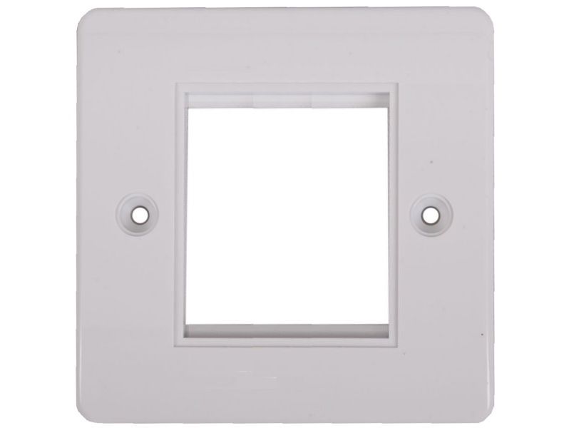 Triax 304232 1 Gang Full Module Bevel Edge White Outlet Plate (Single)