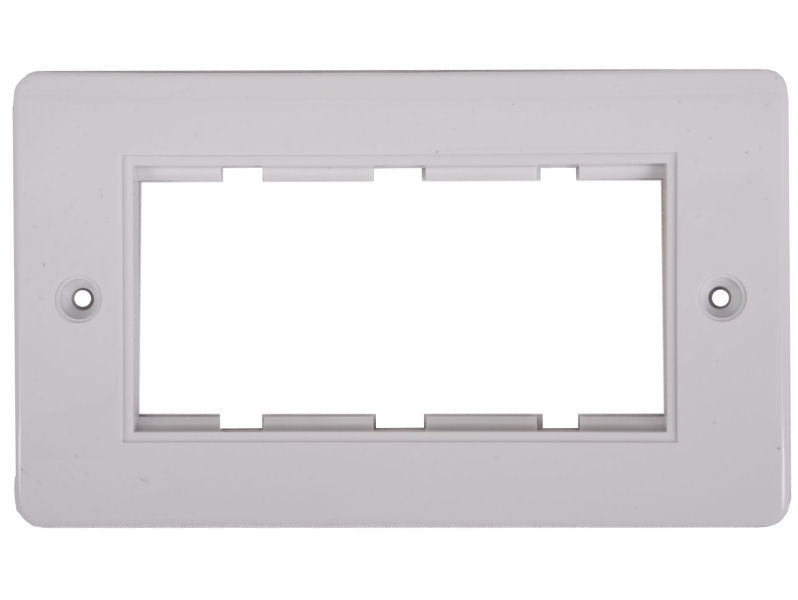 Triax 304234 2 Gang Full Module Bevel Edge White Outlet Plate (Single)