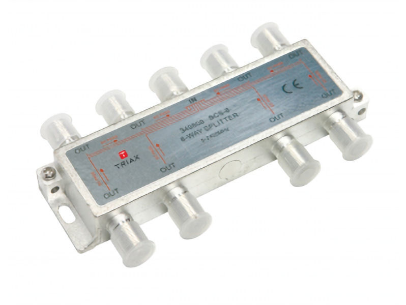 Triax 349828 8-Way Internal F Splitter DC Pass 5-2400 Mhz (Single)