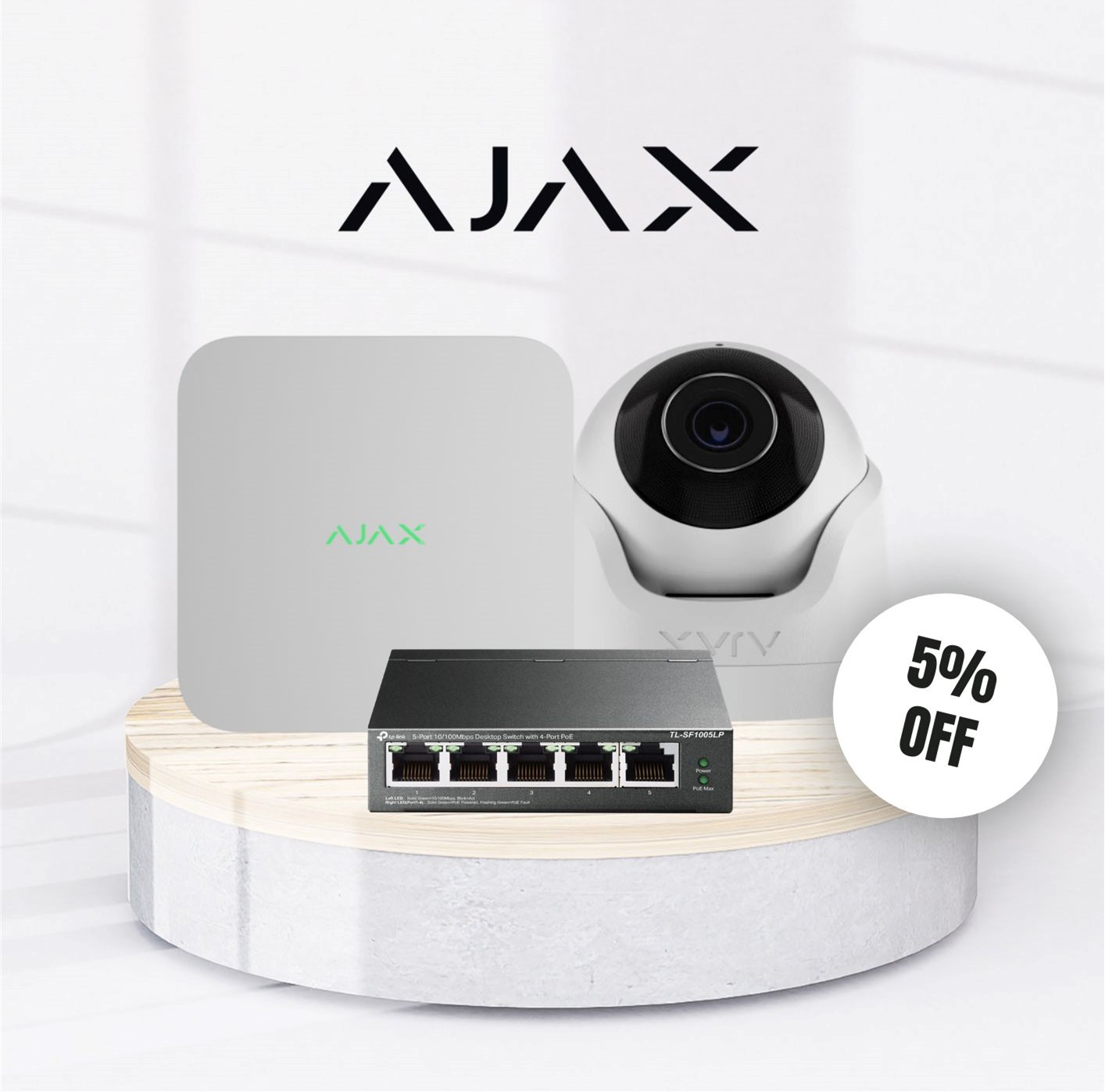 AJAX 4 x Camera Bundle 8mp 1 x AJAX NVR 4 Channel, 4 x 8MP Ajax
