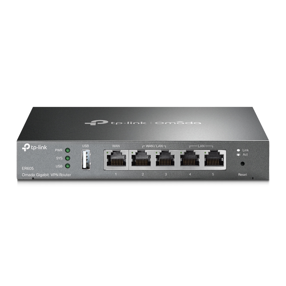 TP Link ER605 Omada Gigabit VPN Gateway - 5x RJ45 1Gbe (1xWAN / 2xWAN/LAN)
