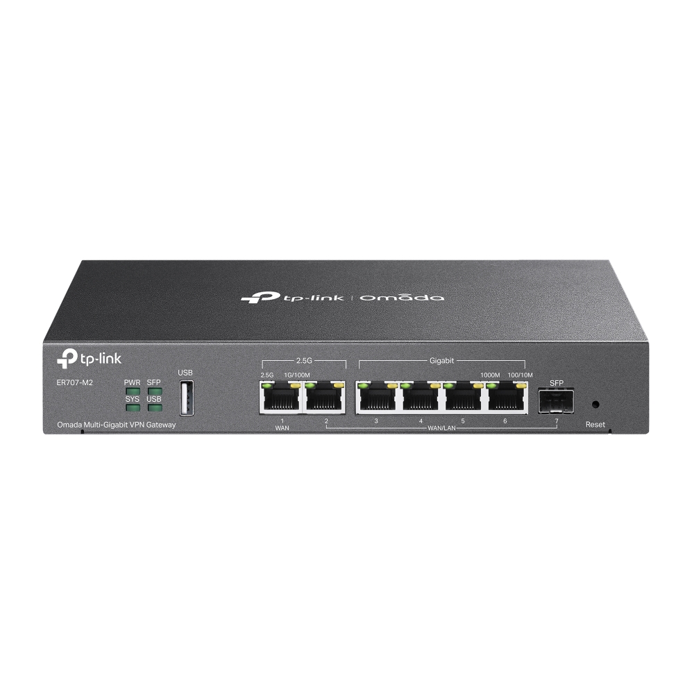 TP Link ER707-M2 Omada VPN Gateway - 2x 2.5G RJ45 (1xWAN 1xWAN/LAN) & 5x