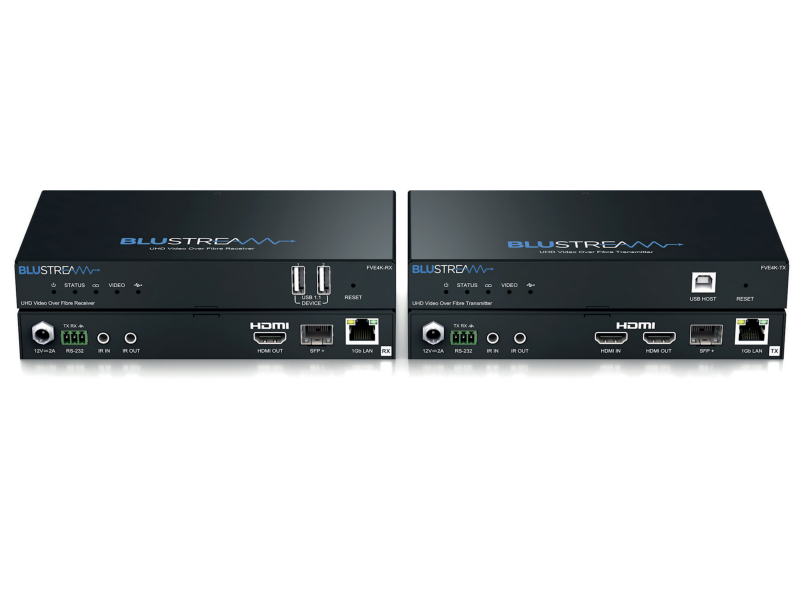 Blustream 4K UHD Fibre Extender Set 4K 60Hz 4:4:4, Bi-directional IR & RS-232