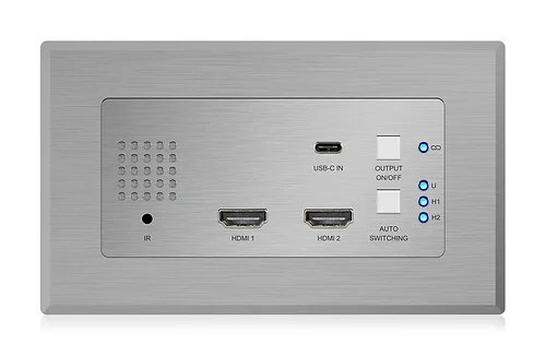 Blustream 2 x HDMI & 1 x USB-C Wallplate Transmitter via HDBaseT - AV, RS-232 and