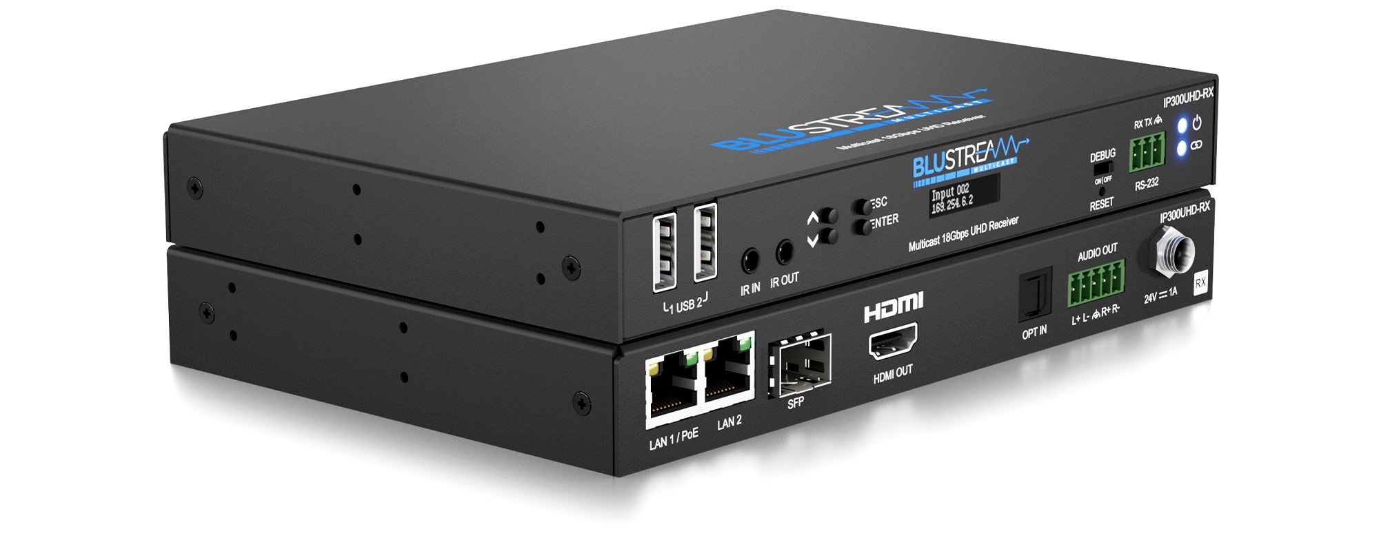 Blustream IP 18Gbps Multicast UHD Video Receiver over 1Gb Network