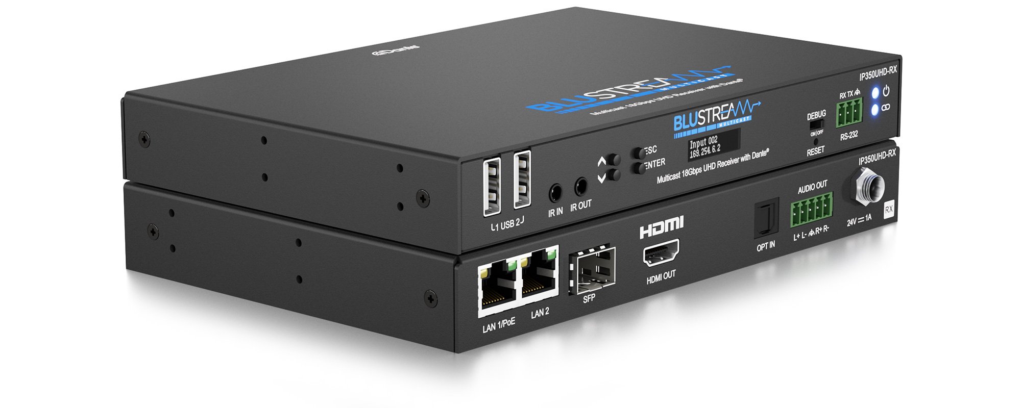 Blustream IP 18Gbps Multicast UHD Video Receiver over 1Gb Network
