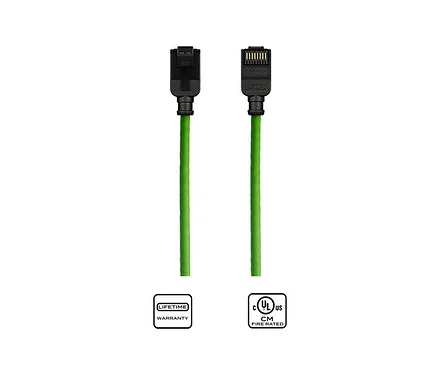 Kordz PRO Slim Profile Category 6 Network Green Patch Cord 0.15m Foil Bag