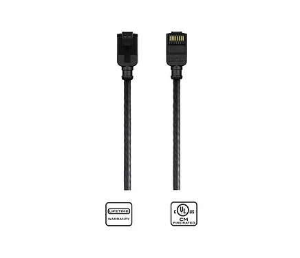 Kordz PRO Slim Profile CAT6 Patch *BLACK* (3M) Foil Bag