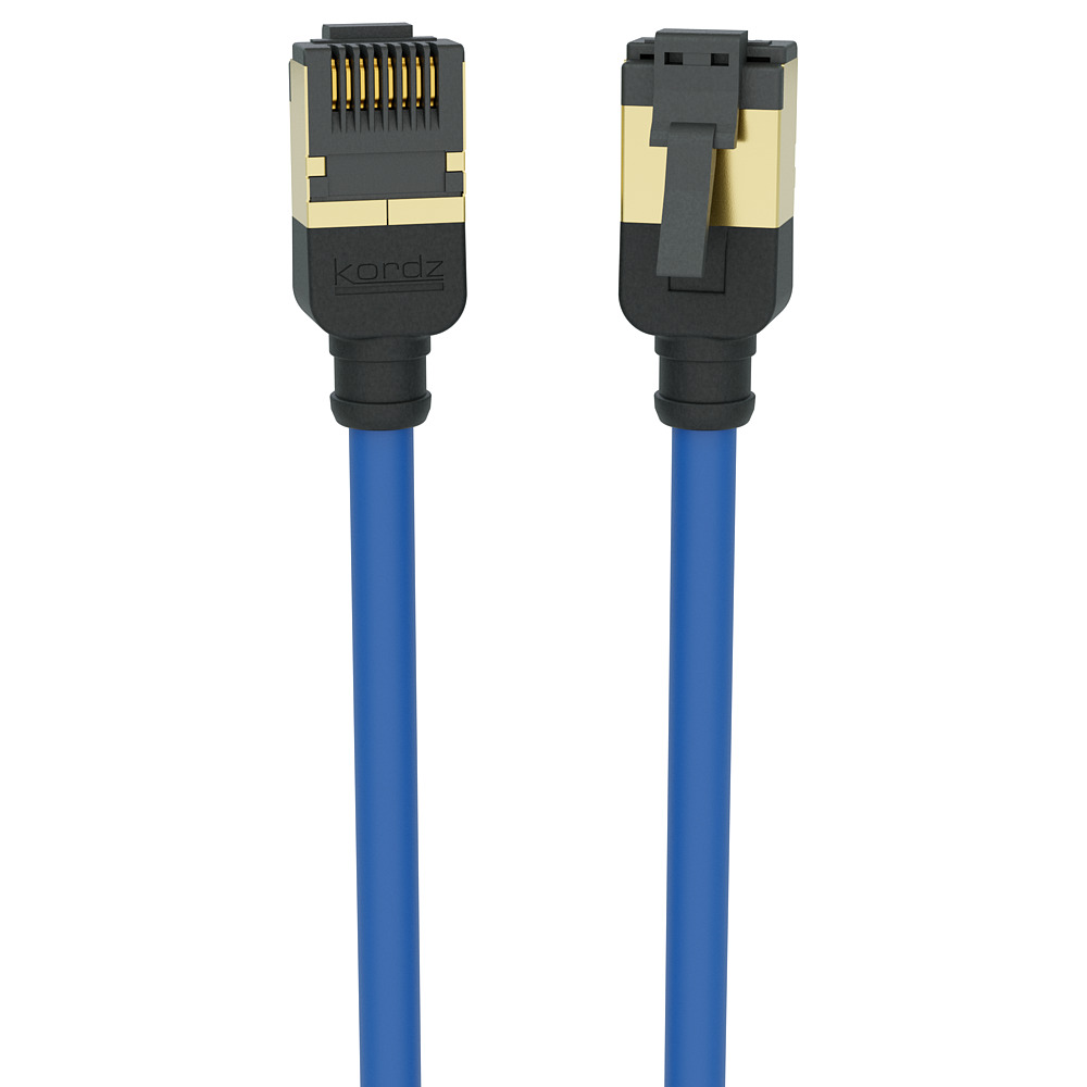 Kordz PRS Slim Profile Category 6A Network Blue Patch Cord 0.15m Foil Bag