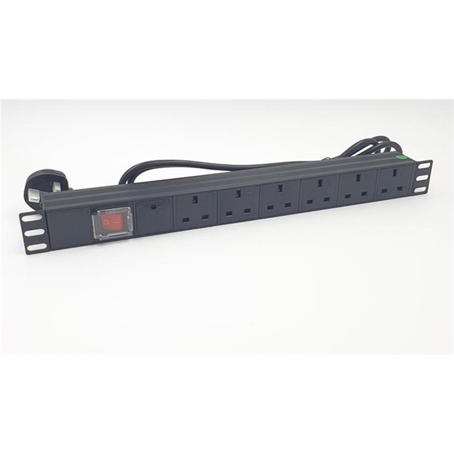 AllRack 6-Way Surge Protected PDU 2.5M UK Lead