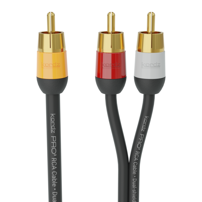 Kordz PRO3 Twin RCA Cable (0.5M) Foil Bag