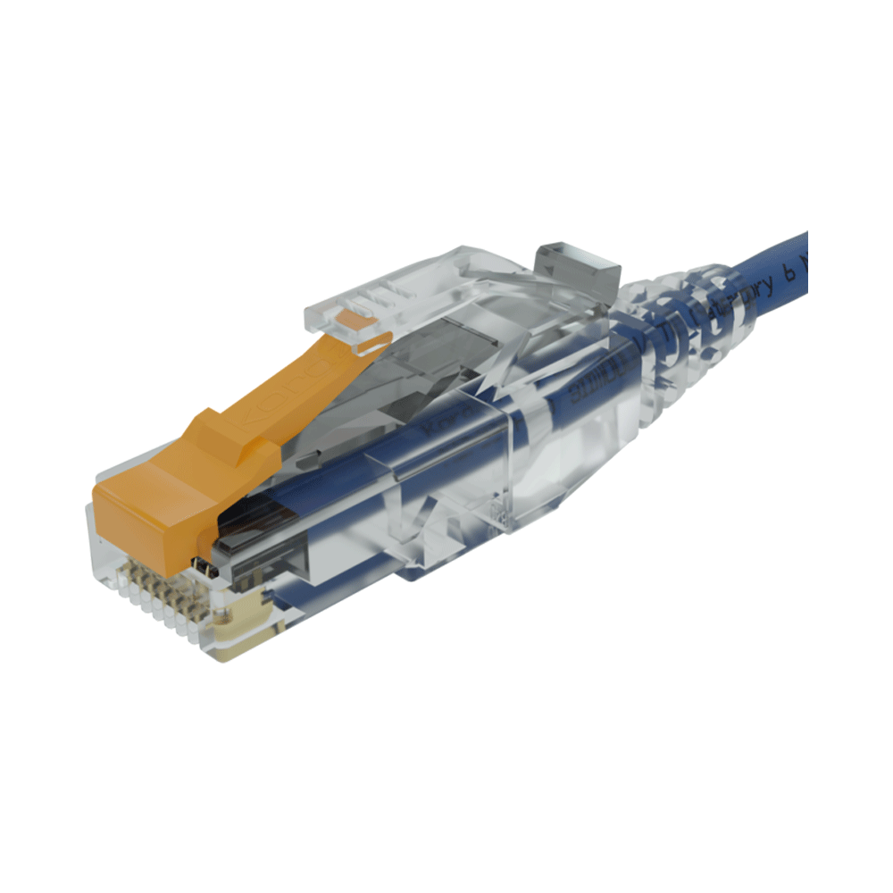 PRO SlimCat RJ45 crimp connector Category 6 2-piece unshielded V-0 clear