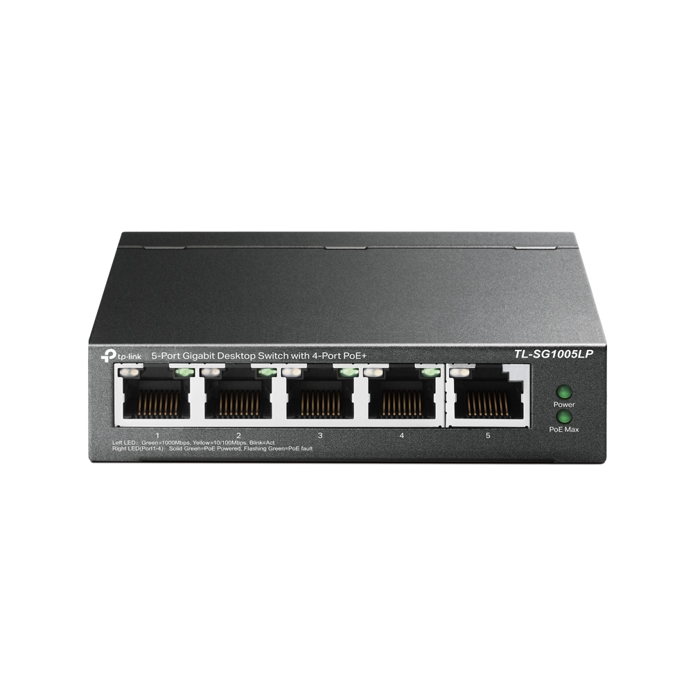TP Link SG1005LP 5-Port Gigabit Desktop PoE Switch with 4-Port PoE+ 40W