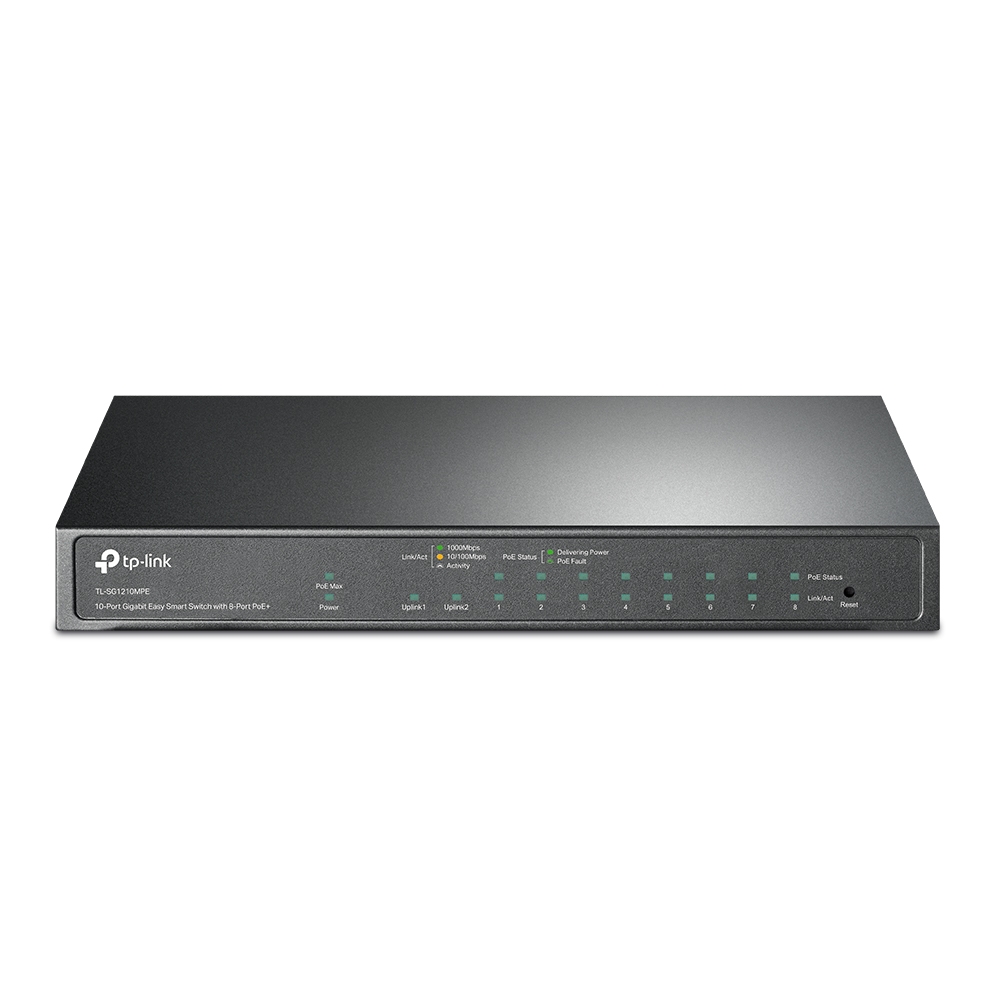 TP Link SG1210MPE 10-Port Gigabit Easy Smart Switch with 8-Port PoE+ 123W
