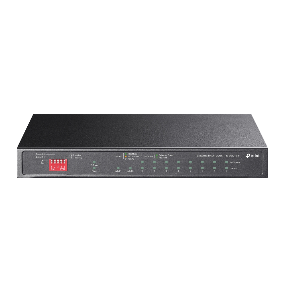 TP Link SG1210PP 10-Port Gigabit Desktop Switch with 6-Port PoE+ & 2-Port PoE++123W
