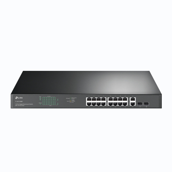 TP Link SG1218MP 18-Port Gigabit Rackmount Switch with 16 PoE+ 250W