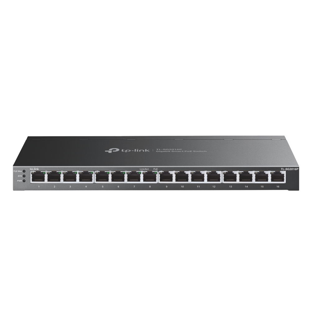 TP Link SG2016P Omada 16-Port Gigabit Smart Switch with 8-Port PoE+ 120W