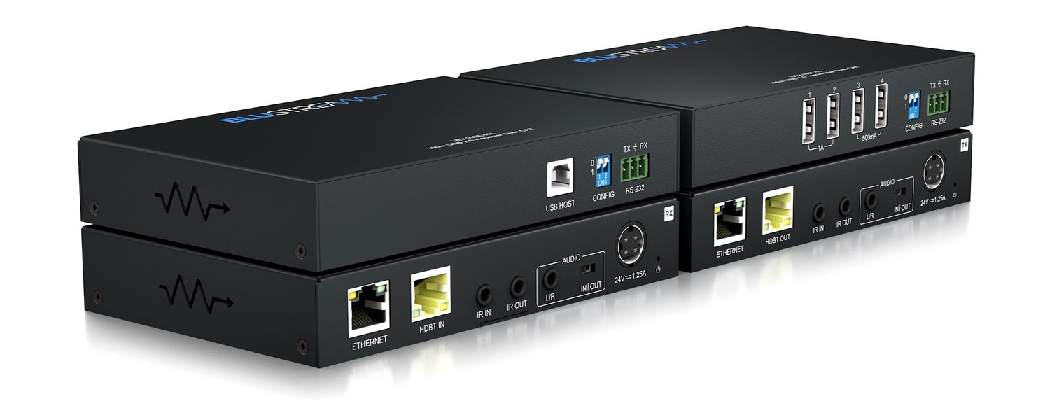 Blustream USB 2.0 HDBaseT Extender Set- 100m, 4x USB-A devices to 1x USB-B host