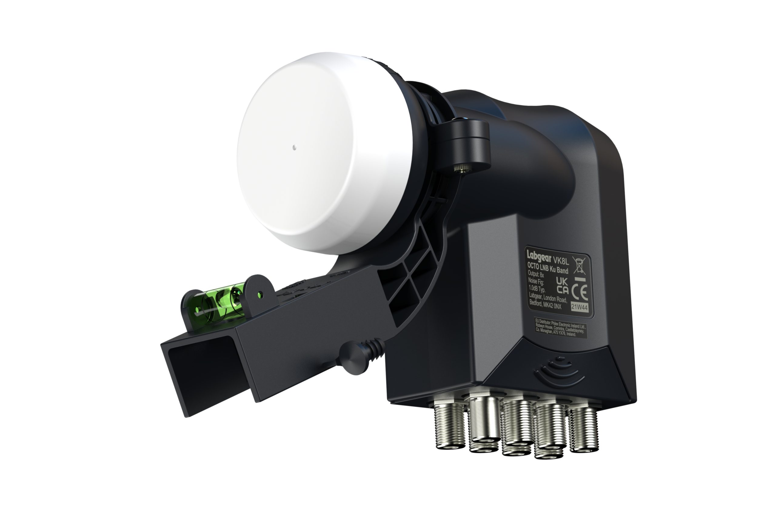 PHILEX OCTO LNB UNIVERSAL KU BAND 8 SWITCHABLE OUTPUTS WITH MK4 BRACKET